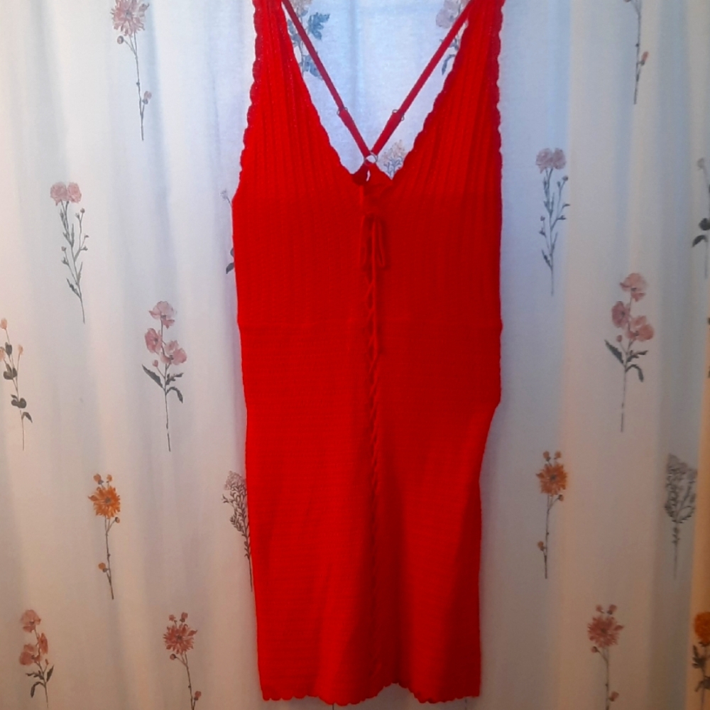 Red Knit  Summer Dress
